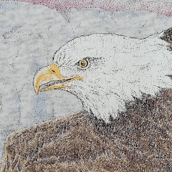 Vintage 90s Artisans Eagle AOP Sweatshirt L/XL 23x26 Janelle-Thompson - Picture 16 of 16